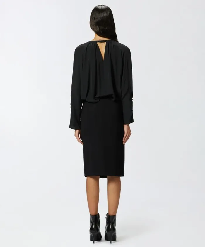 Women Shirts And Blouses Pinko Flowing Vneck Blouse Limo Black Women Shirts And Blouses Pinko Flowing Vneck Blouse Limo Black