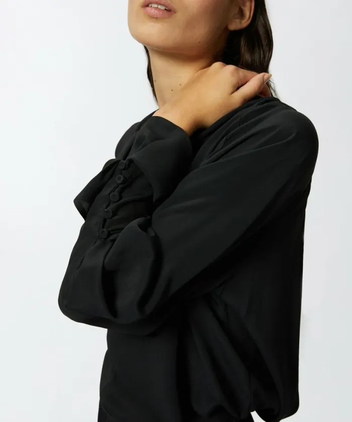Women Shirts And Blouses Pinko Flowing Vneck Blouse Limo Black Women Shirts And Blouses Pinko Flowing Vneck Blouse Limo Black