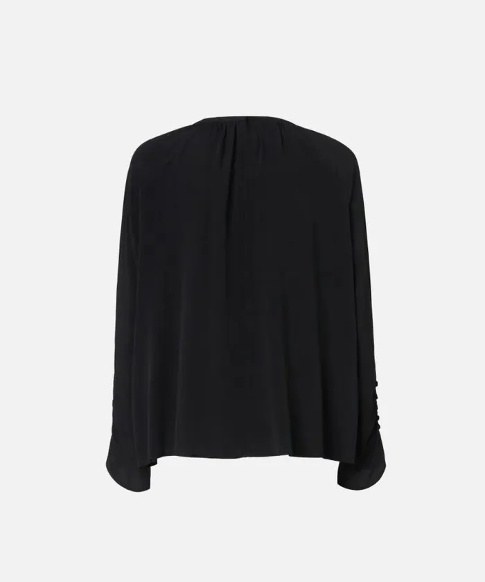Women Shirts And Blouses Pinko Flowing Vneck Blouse Limo Black Women Shirts And Blouses Pinko Flowing Vneck Blouse Limo Black