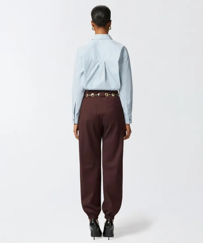 Women Shirts And Blouses Pinko Oversize Poplin Shirt Dusty Blue Women Shirts And Blouses Pinko Oversize Poplin Shirt Dusty Blue