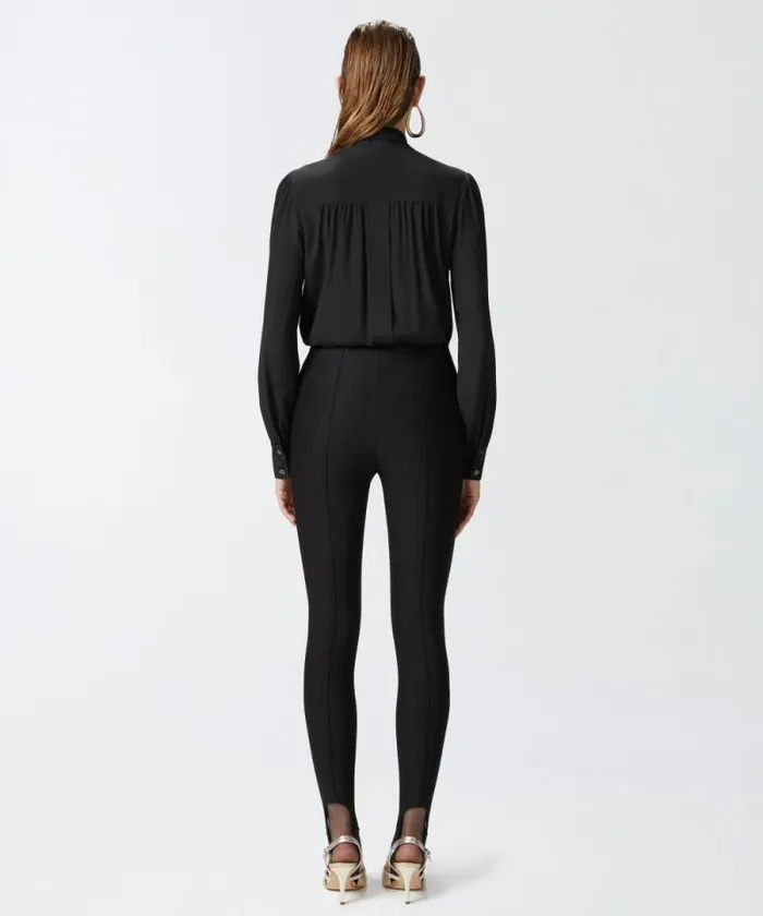 Women Shirts And Blouses Pinko Silkblend Shirt With Bow Limo Black Women Shirts And Blouses Pinko Silkblend Shirt With Bow Limo Black