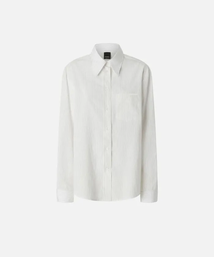 Women Shirts And Blouses Pinko Verticalstriped Shirt Whiteblack Women Shirts And Blouses Pinko Verticalstriped Shirt Whiteblack