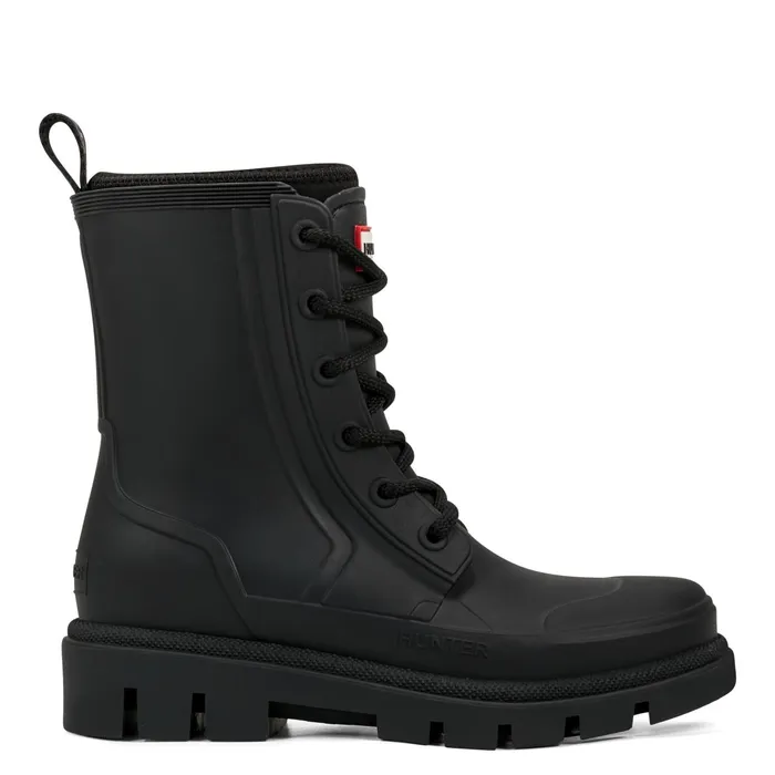 Women Short and Ankle Boots Hunter Boots Diana Waterproof LaceUp Rain Boots Black Women Short and Ankle Boots Hunter Boots Diana Waterproof LaceUp Rain Boots Black