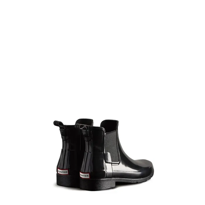 Women Short and Ankle Boots Hunter Boots Refined Slim Fit Gloss Chelsea Boots 8211 Hunter Boots Black