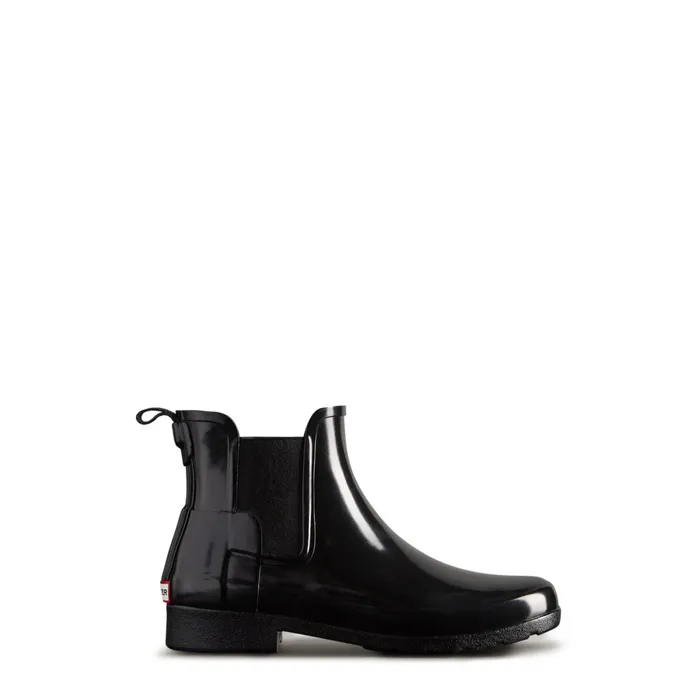 Women Short and Ankle Boots Hunter Boots Refined Slim Fit Gloss Chelsea Boots 8211 Hunter Boots Black