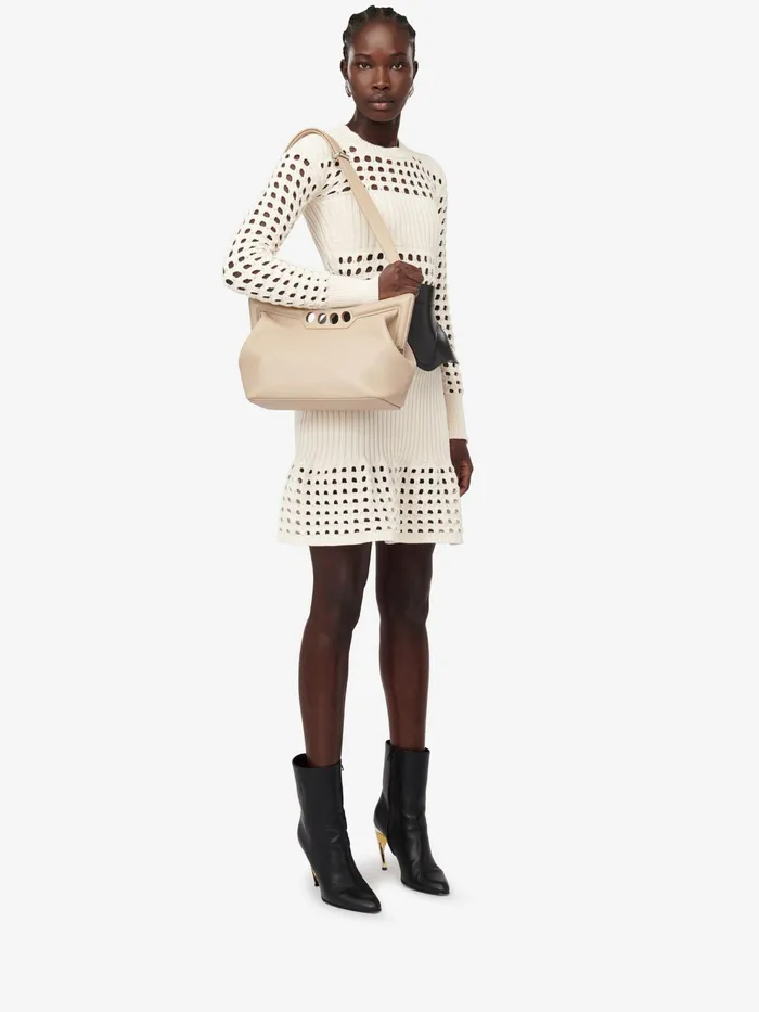 Women Shoulder Bags Alexander McQueen The Peak Bag Camel
