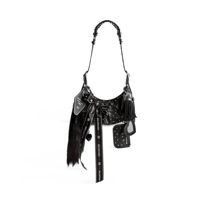 Women Shoulder Bags Balenciaga Le Cagole Collector Xs Shoulder Bag With Rhinestones In Black