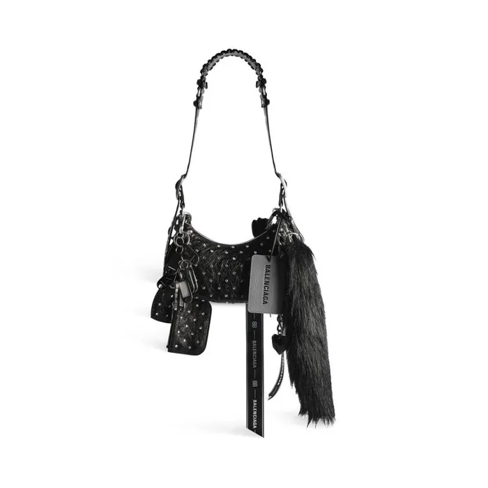 Women Shoulder Bags Balenciaga Le Cagole Collector Xs Shoulder Bag With Rhinestones In Black