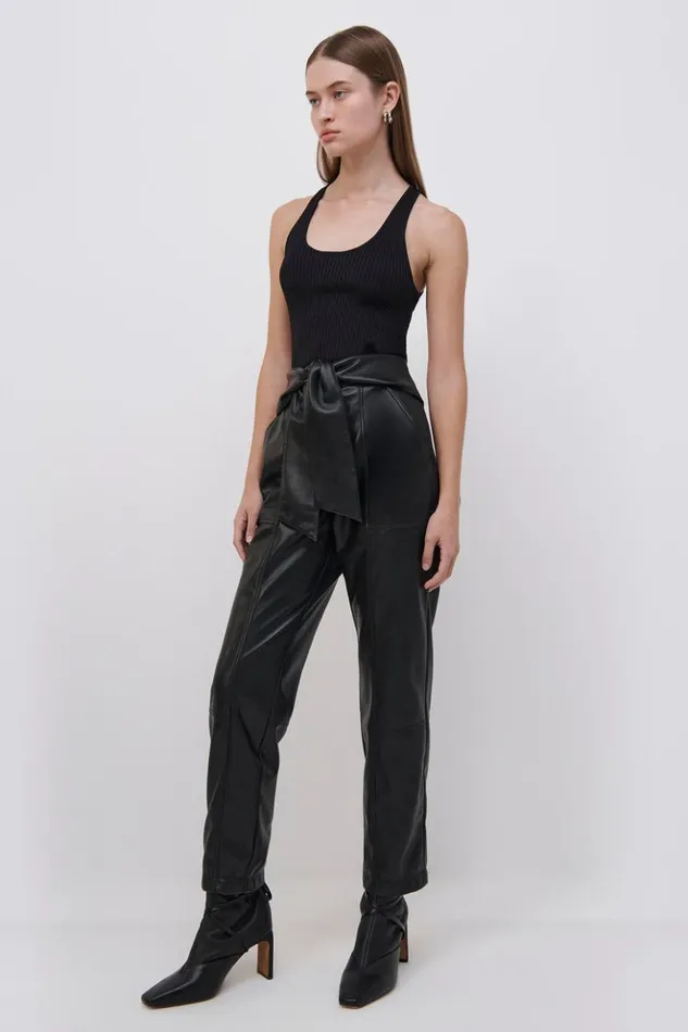 Women Signature Tessa Pant Black Jonathan Simkhai Pants and Bottoms