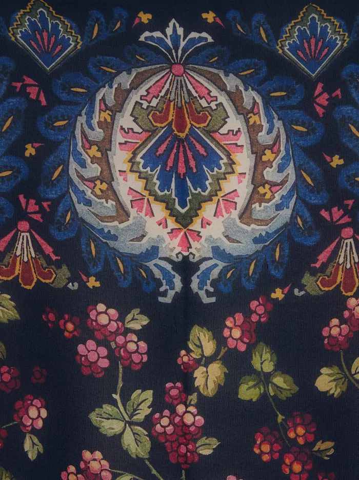 Women Silk Scarf With Paisley Edging Etro Scarves And Silk