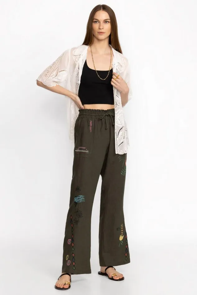Women SIMMIE PANT Vintage Army Johnny Was Bottoms