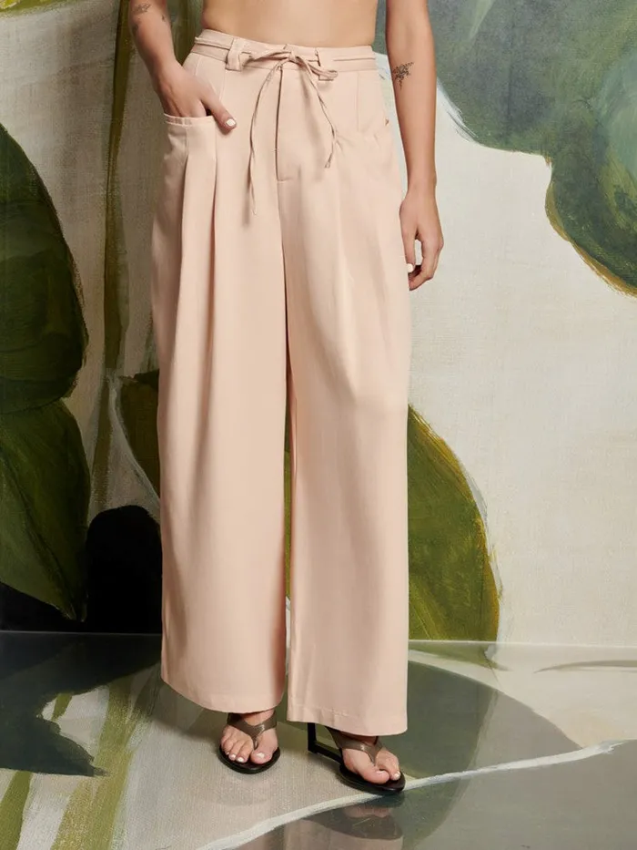 Women Sister Jane Bottoms Ghospell Brooke HighWaisted Trousers Pastel Peach