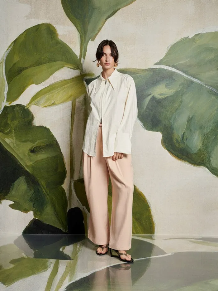 Women Sister Jane Bottoms Ghospell Brooke HighWaisted Trousers Pastel Peach