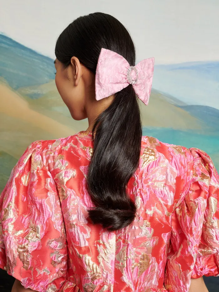 Women Sister Jane DREAM Reins Jacquard Hair Bow True Pink