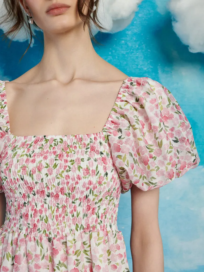 Women Sister Jane Dresses Wild Hearts Midi Dress White Floral Pink