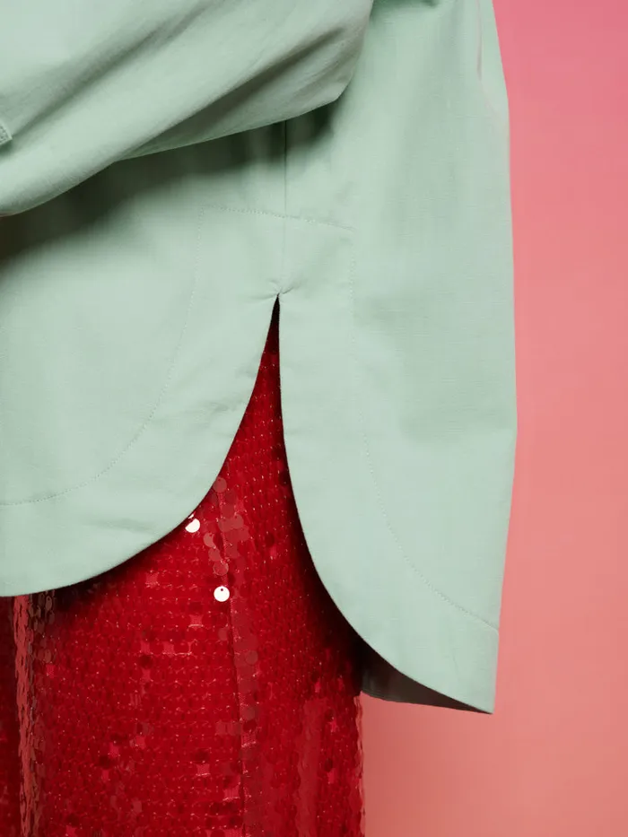 Women Sister Jane Tops Ghospell Swayer Oversized Shirt Office Green