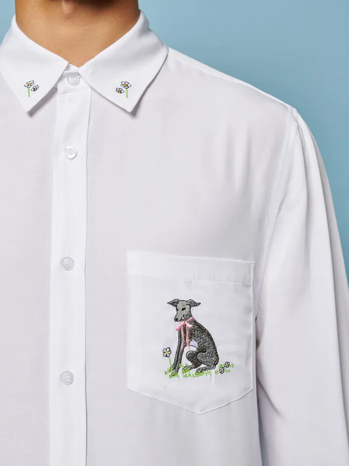 Women Sister Jane Tops Penny Embroidered Shirt Pearled Ivory
