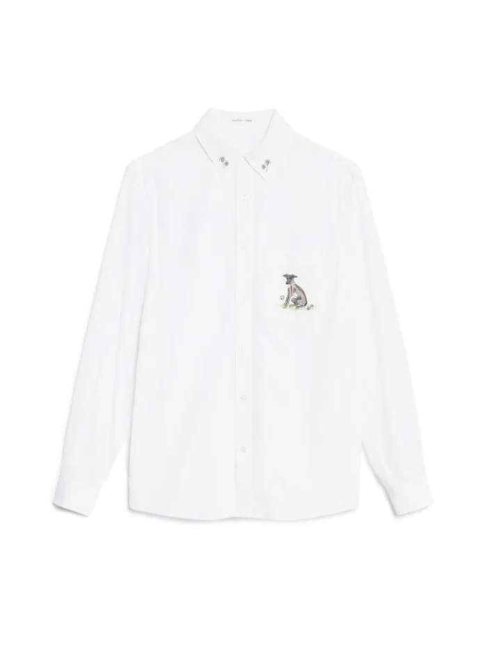 Women Sister Jane Tops Penny Embroidered Shirt Pearled Ivory