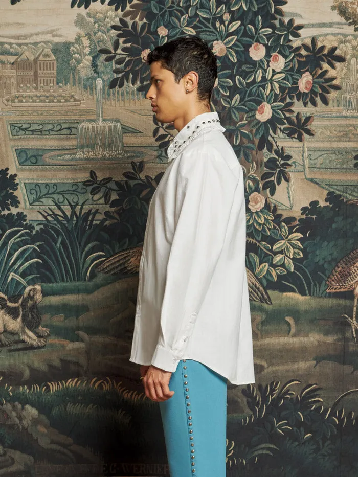 Women Sister Jane Tops Travis Studded Shirt Pearled White