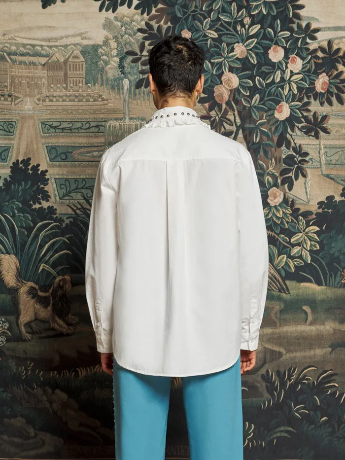 Women Sister Jane Tops Travis Studded Shirt Pearled White