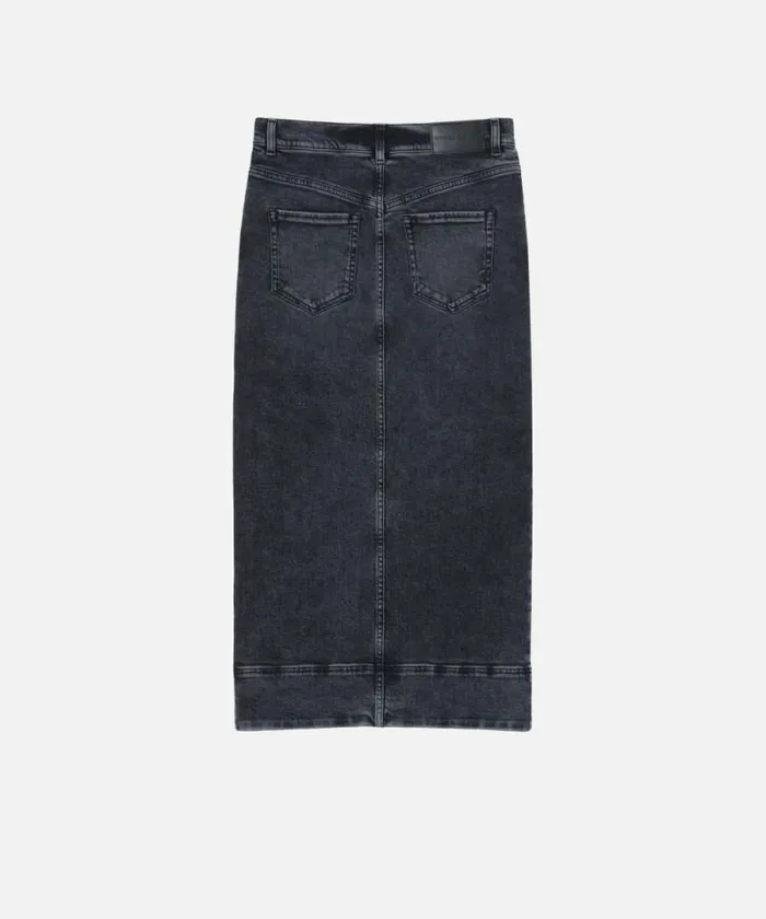 Women Skirts Pinko Dark Grey Denim Maxi Skirt Dark Grey Dirty Wash Women Skirts Pinko Dark Grey Denim Maxi Skirt Dark Grey Dirty Wash