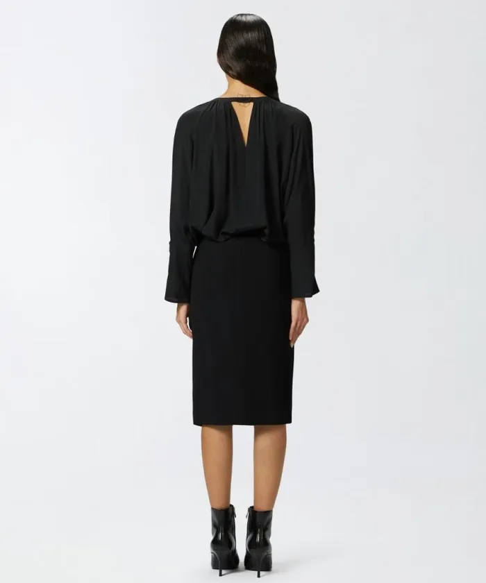 Women Skirts Pinko Slimfit Technical Cady Skirt Limo Black Women Skirts Pinko Slimfit Technical Cady Skirt Limo Black
