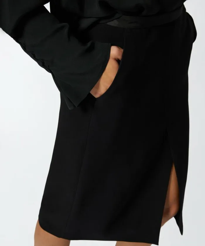 Women Skirts Pinko Slimfit Technical Cady Skirt Limo Black Women Skirts Pinko Slimfit Technical Cady Skirt Limo Black