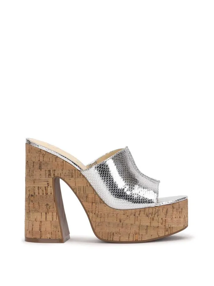 Women Slides and Mules Jessica Simpson Xona Platform Sandal In Silver