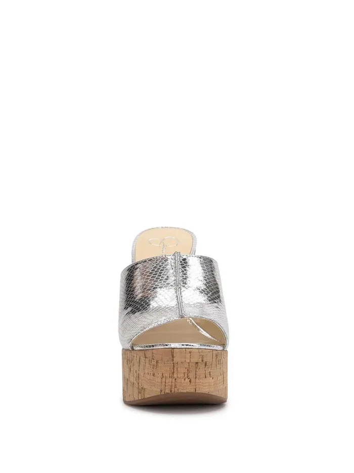 Women Slides and Mules Jessica Simpson Xona Platform Sandal In Silver