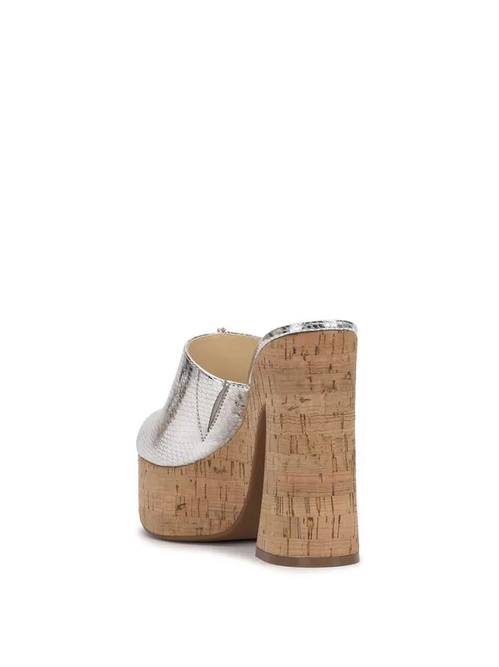 Women Slides and Mules Jessica Simpson Xona Platform Sandal In Silver