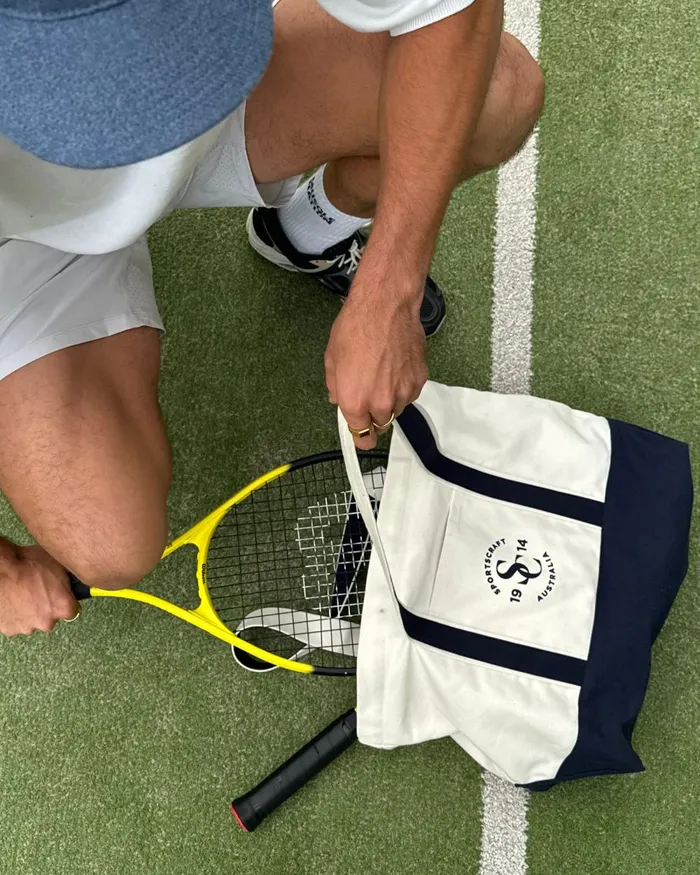 Women Sportscraft Bags Club Sport Canvas Tote Ecrunavy