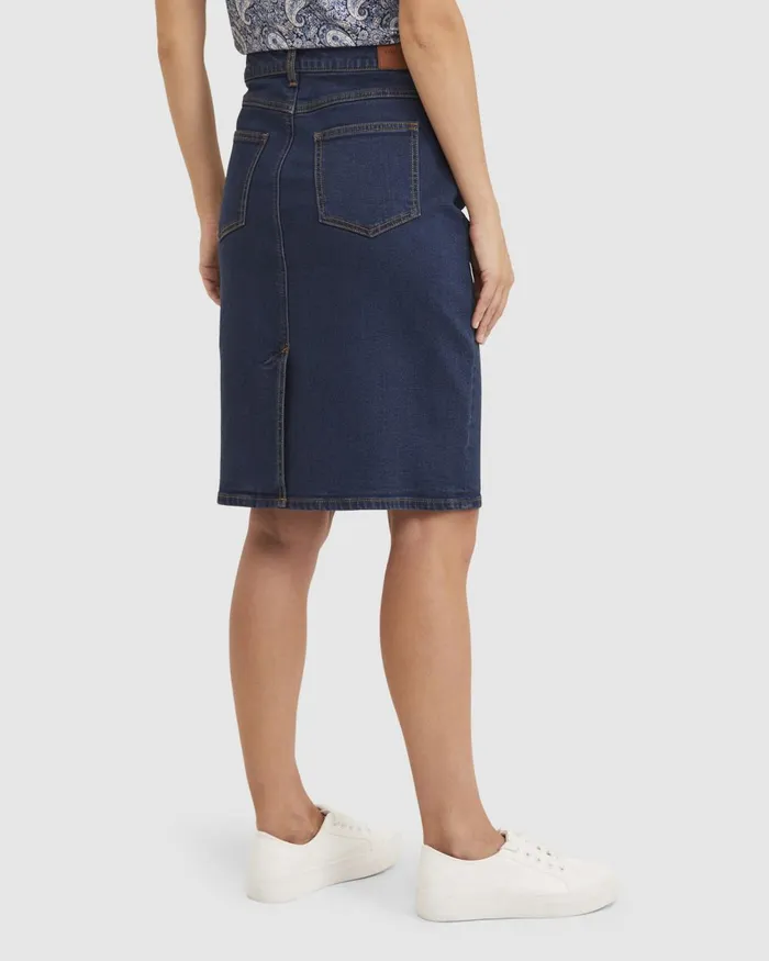 Women Sportscraft Denim Brodie Denim Skirt Dark Wash