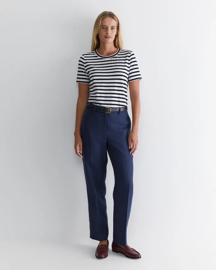 Women Sportscraft Pants Freya Straight Linen Pant Navy