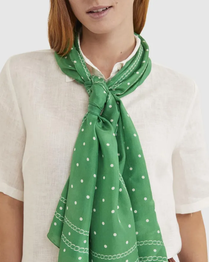 Women Sportscraft Scarves Spot Silk Scarf Green