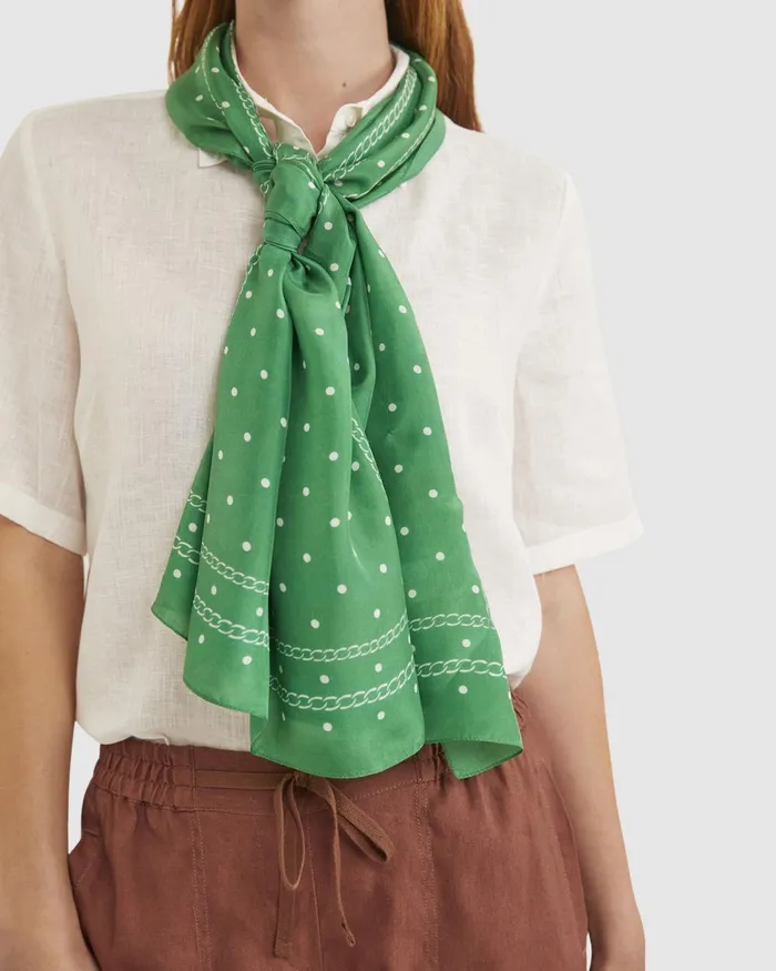 Women Sportscraft Scarves Spot Silk Scarf Green