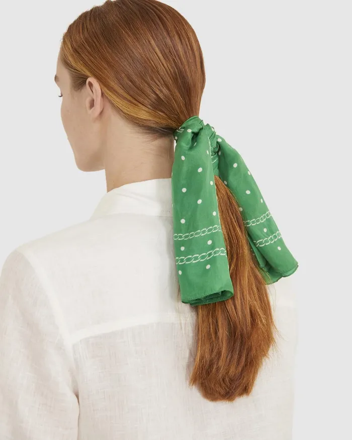 Women Sportscraft Scarves Spot Silk Scarf Green