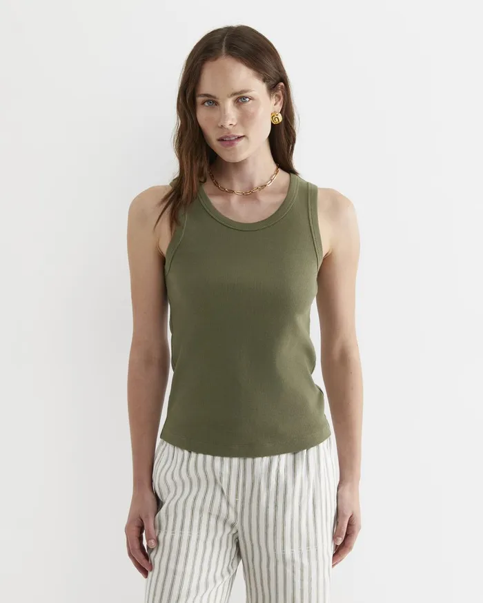 Women Sportscraft Tops and Tees Julia Rib Tank Khaki