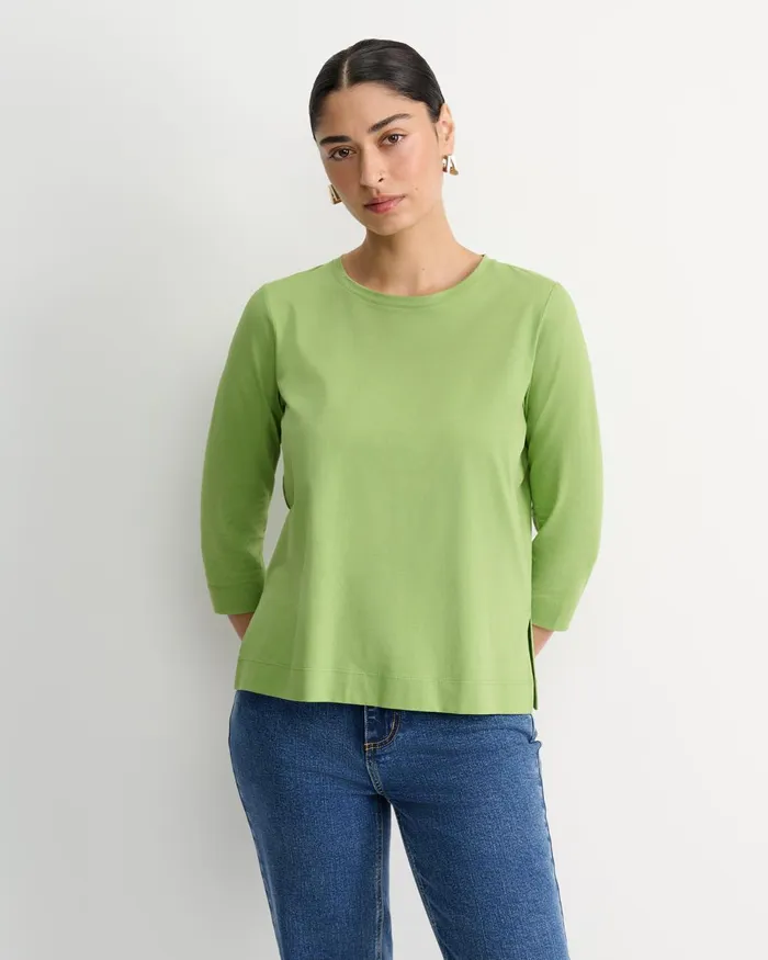 Women Sportscraft Tops and Tees Mercerised Cotton 34 Sleeve Tee Avocado