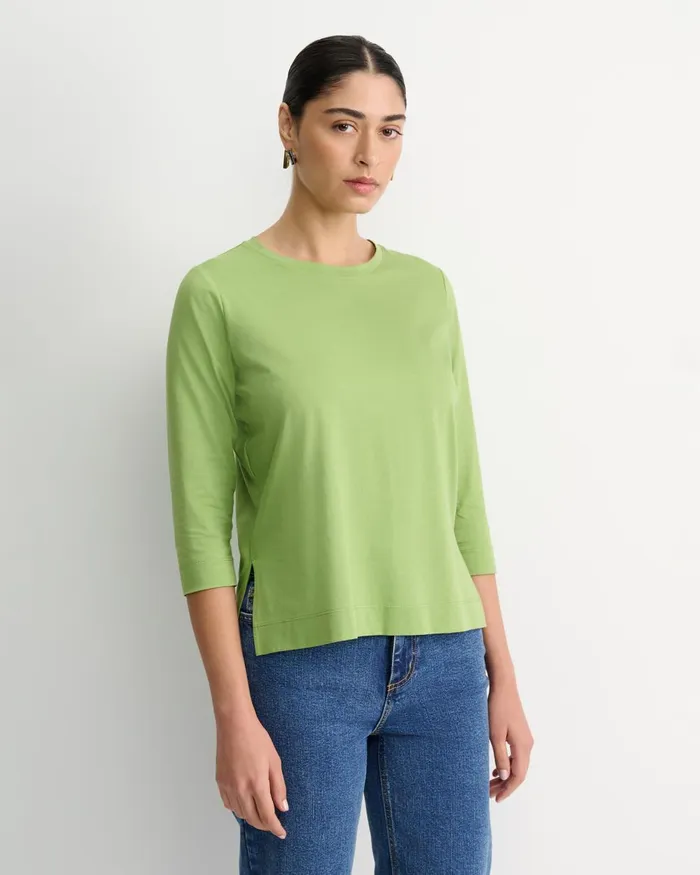 Women Sportscraft Tops and Tees Mercerised Cotton 34 Sleeve Tee Avocado