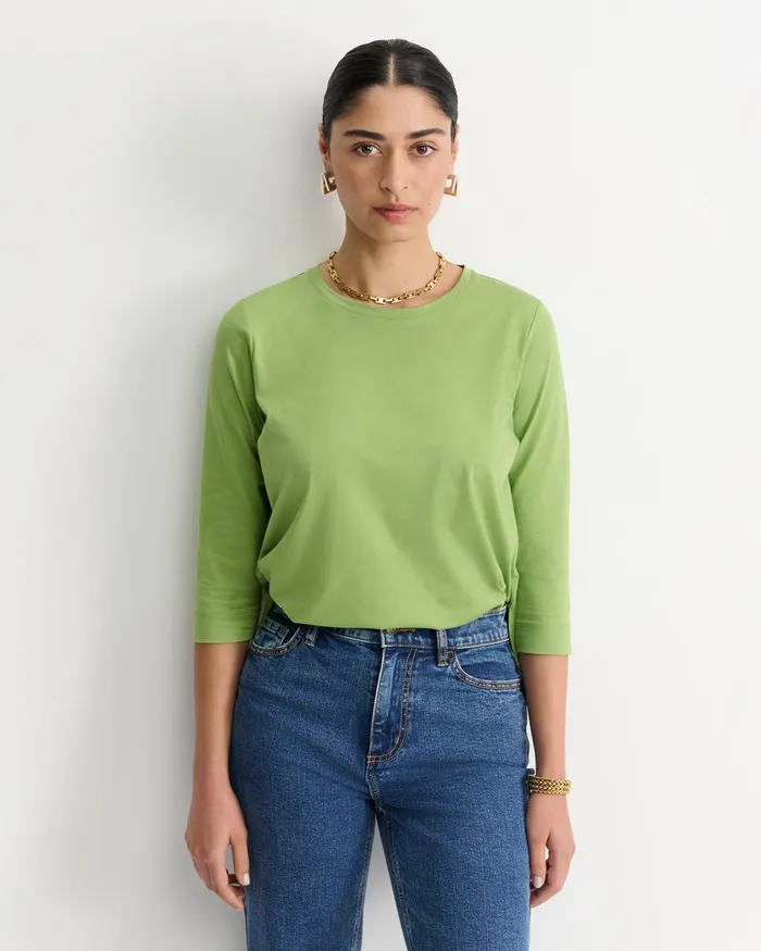 Women Sportscraft Tops and Tees Mercerised Cotton 34 Sleeve Tee Avocado