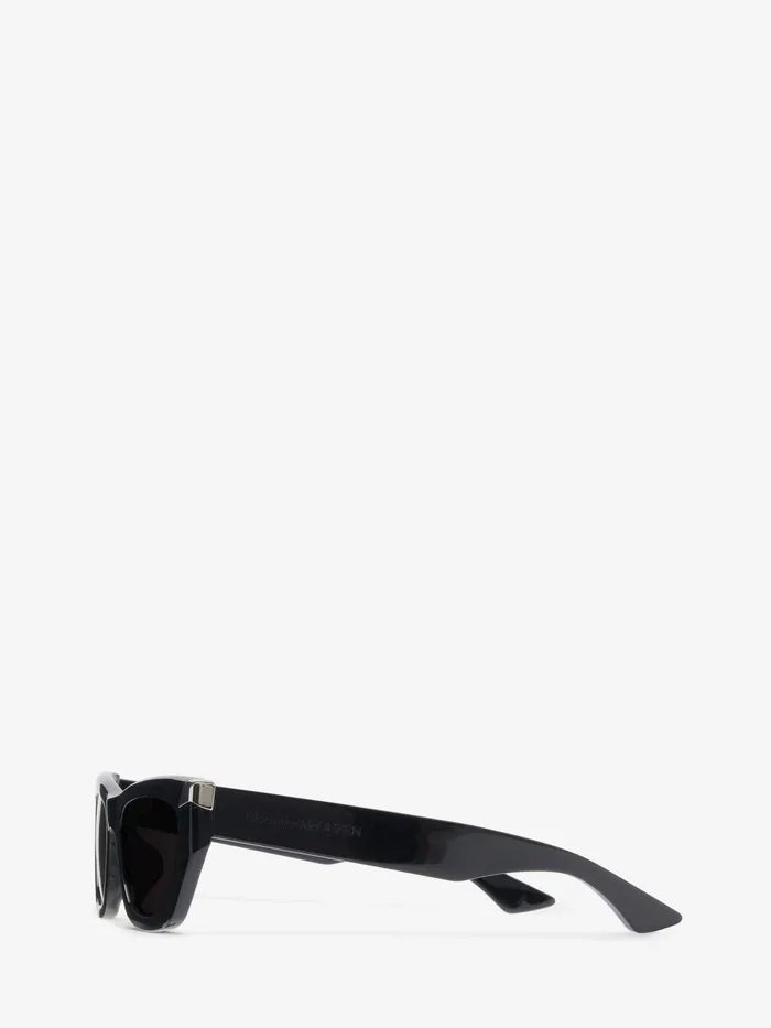 Women Sunglasses Alexander McQueen Punk Rivet Geometric Sunglasses Blacksmoke
