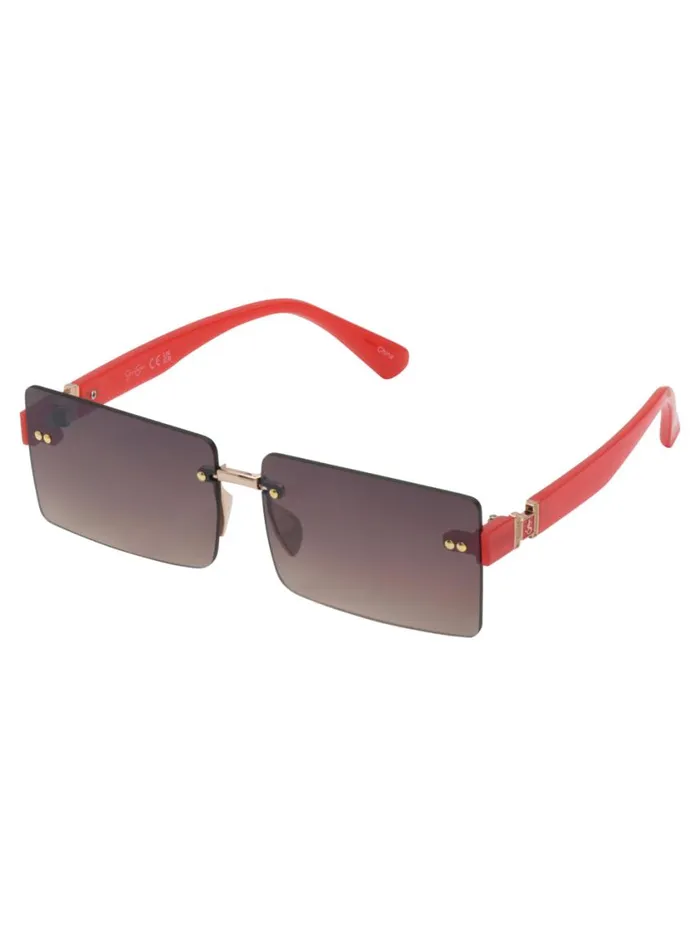 Women Sunglasses Jessica Simpson Sleek Rectangular Metal Sunglasses In Gold and Milky Coral Women Sunglasses Jessica Simpson Sleek Rectangular Metal Sunglasses In Gold and Milky Coral
