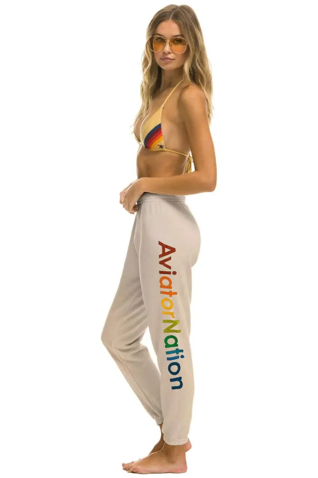 Women Sweatpants Aviator Nation New York City Sweatpants 8211 Sand