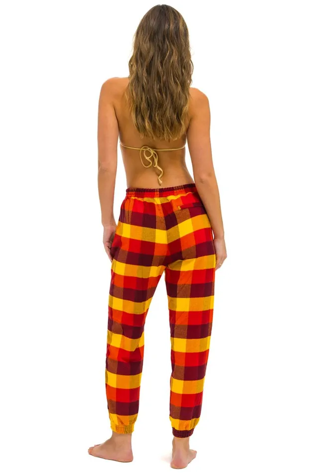Women Sweatpants Aviator Nation Plaid Lodge Pant 8211 Surfy Plaid