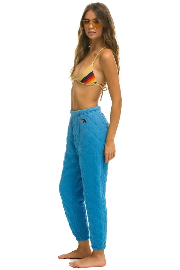 Women Sweatpants Aviator Nation Quilted Sweatpants 8211 Ocean