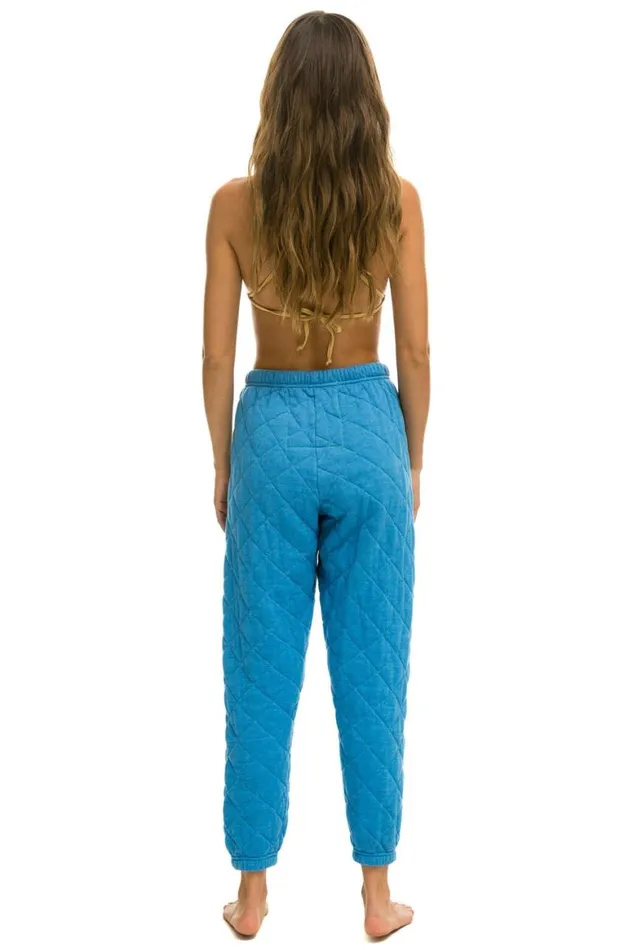 Women Sweatpants Aviator Nation Quilted Sweatpants 8211 Ocean