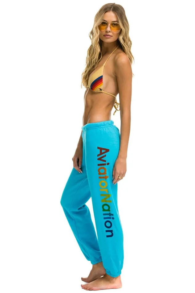 Women Sweatpants Aviator Nation Sweatpants 8211 Neon Blue