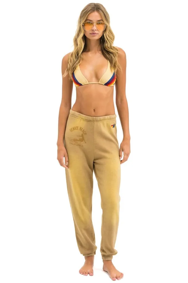 Women Sweatpants Aviator Nation Venice Surfer Sweatpants 8211 Faded Tan