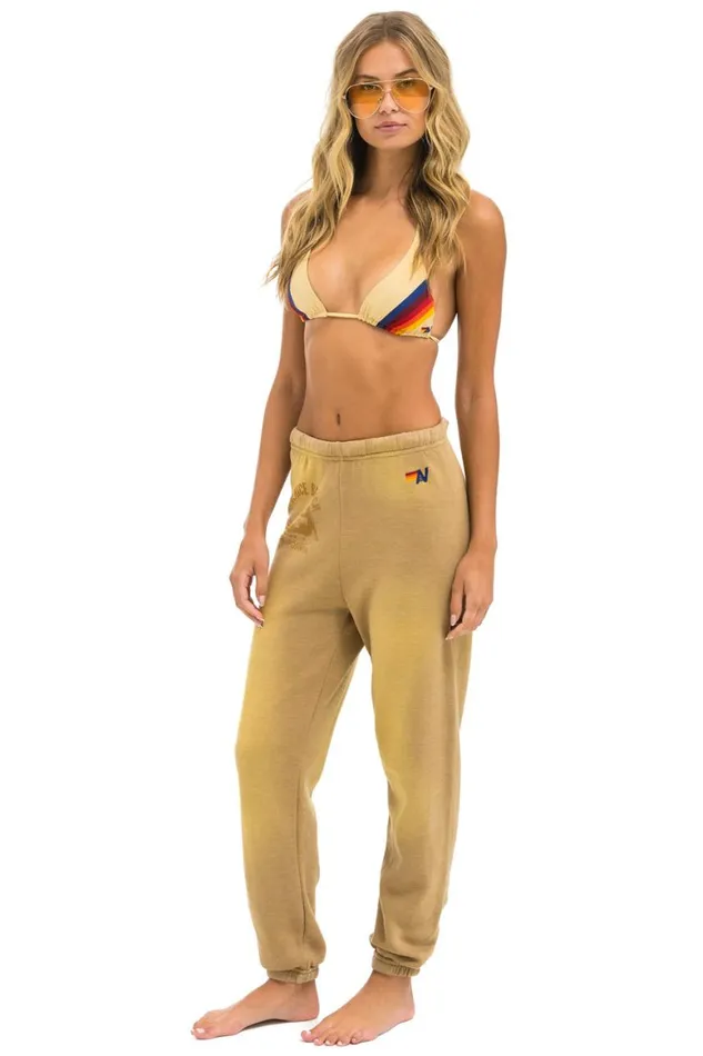 Women Sweatpants Aviator Nation Venice Surfer Sweatpants 8211 Faded Tan