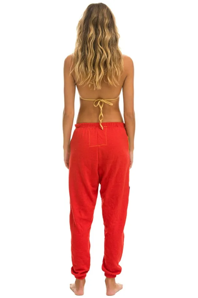 Women Sweatpants Aviator Nation Vintage Patch Sweatpants 8211 Red